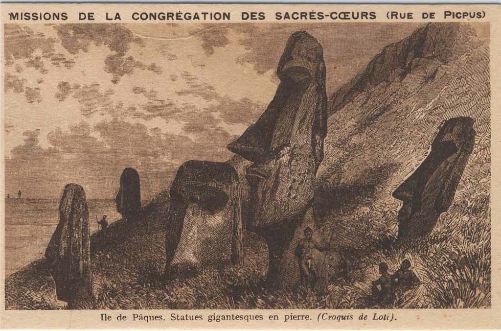 Moais de l'Ile de Pâques.