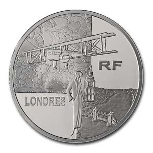 pièce Travelling_around_the_world-Les_Grands_Express_Aériens-_Silver_Proof_1euro_1-2_2004_Obverse