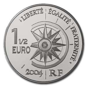 pièce Voyage_autour_du_monde-Croisière_Jaune-1euros1-2_Ag_BE_2004_Reverse