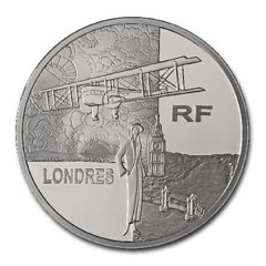 pièce Travelling_around_the_world-Les_Grands_Express_Aériens-_Silver_Proof_1euro_1-2_2004_Obverse