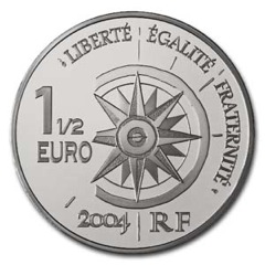 pièce Voyage_autour_du_monde-Croisière_Jaune-1euros1-2_Ag_BE_2004_Reverse