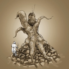 Trois dessins préparatoires pour le projet par Alexis 